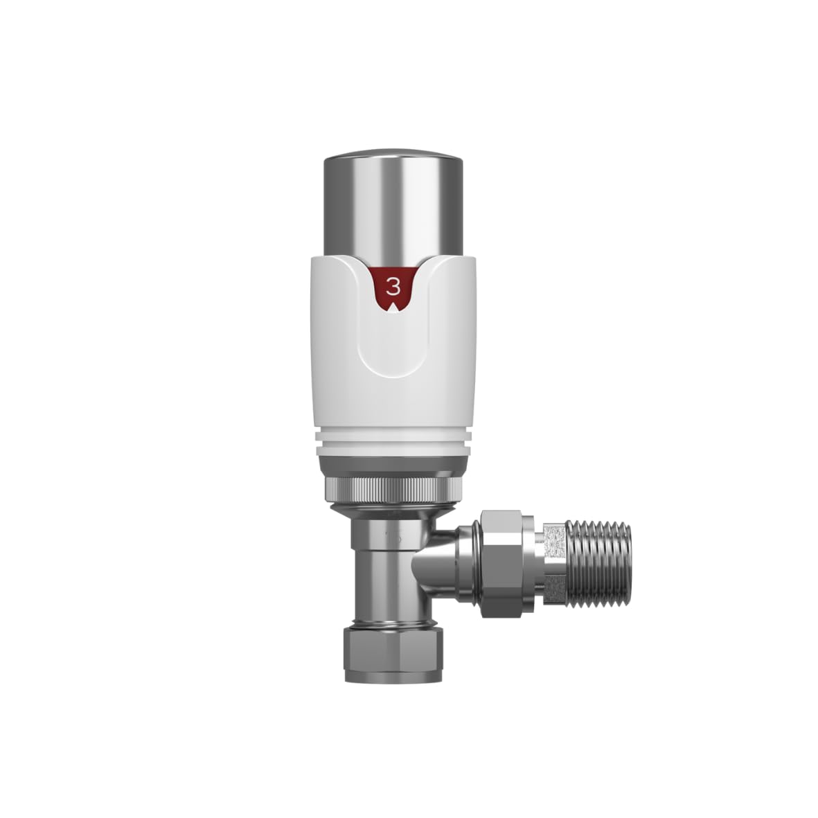 Plumb Bliss Modern Thermostatic TRV Valve (15mm x 1/2") Angled (1), White