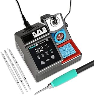 SUGON A9 210 Precision Soldering Stations 120W， LCD Display Digital Soldering Iron Kit,2 Seconds Fast Heating up 716℉, 3 Temperature Storage,212℉-842℉, ℃/℉,ESD,Quick Change Soldering Iron Tips Holder
