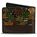 Buckle-Down Men's PU Bifold Wallet-RAM Logo Leaf Camo Browns/Greens/Silvers, Multicolor, 4.0