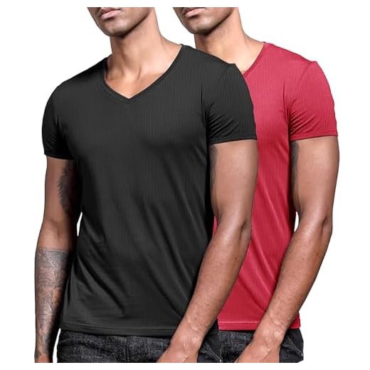 Lehmanlin 1, 2, 3 o 5 Piezas Camiseta Deporte Hombre, Camisetas Manga Corta Hombre, Secado Rápido Elástico Respirable para Running Gimnasio (Negro/Rojo-XL)