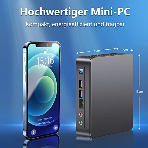 Intel Mini PC NUC 11 Essentiall mit 11th Gen N5105 bis zu 2,9 GHz 4 Kerne 4 Threads Mini Desktop Computer 8GB RAM 256GB SSD Windows 11 Pro Desktop Computer Dual 4K UHD HDMI WiFi Bluetooth v5.1 – Bild 5