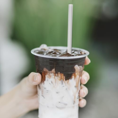 Healeved 10 StüCke Lange Wiederverwendbare Silikon Trinkhalme 20Cm Durchmesser 6Mm Transparent FüR Kinderbecher Und Wasserflaschen