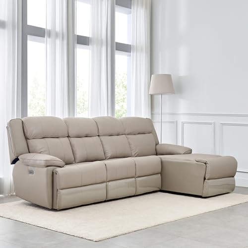 Image of Home Centre | Torino | Electric Recliner | Half Leather | Solid Wood | Recliner Sets | Grey | 2 Years Warranty