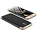 Produktbild JMGoodstore Hülle Kompatibel Samsung Galaxy J7 2017/J730,+Panzerglas Displayschutzfolie,3 in 1 Ultra Dünn 360 Full Body Anti-Kratzer Hart PC Skin Glatte Rückseite Bumper Gold+Schwarz
