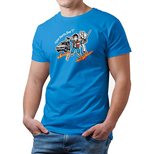 DibuNaif Camiseta Regreso al Futuro (Azul, M)