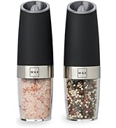 Willow & Everett Electric Salt and Pepper Grinder Set - 2 Battery-Operated, Automatic Salt and Pe...
