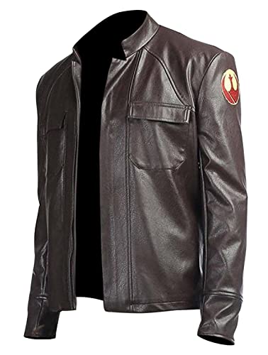 Fashion_First The Last Jedi Poe Dameron Veste en cuir synthétique Marron, marron, XS