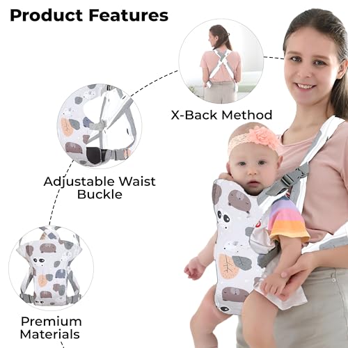 Image of Bembika Baby Carrier Newborn to Toddler with Multiple Positions Infant Carrier Soft Baby Holder Kangaroo Bag Sling Carrier All Seasons - Brown Bear