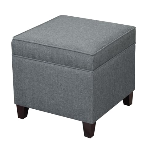 Edeco Ottoman with Storage, 17Inch High Fabric Foot Stools Ottoman