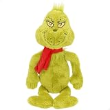 COLORBABY The Grinch Peluche navideño, Tamaño Gigante 90 cm, Material suave, Decoración de Navidad, Regalos originales, Peluches sofá o árbol, Diseño surtido con bufanda roja o gorro Papa Noel (77706)