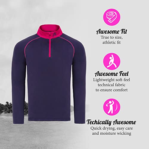 Quarter zip pullover men Royal & Awesome en maille technique stretch haute densité