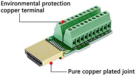 SinLoon HDMI Screw Terminal Block Adapter,Gold Plated HDMI Male to Solderless Terminal Breakout Board Connector Signal Module with Plastic Cover