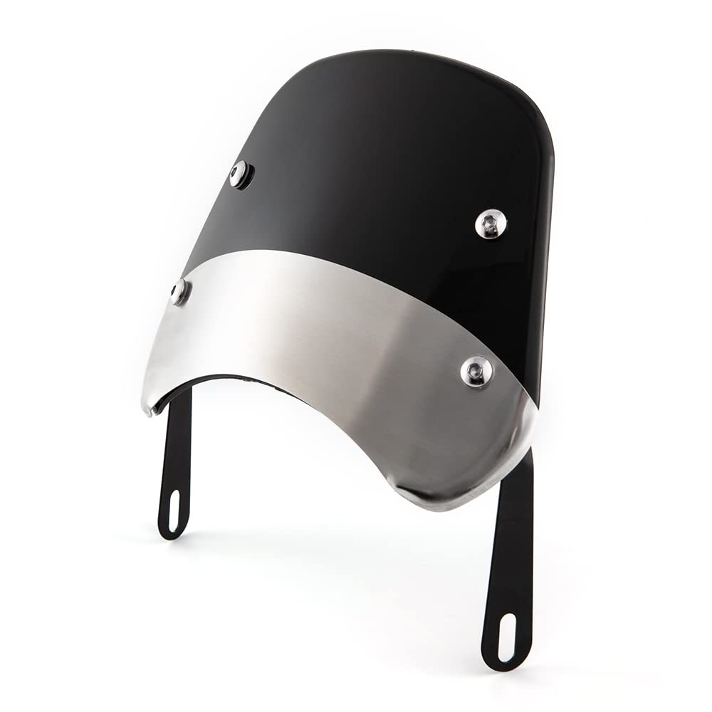 Parabrezza e deflettori moto Parabrezza universale paravento per moto con faro da 5'' - 7'' (Nero)