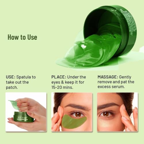 Image of Green Tea Hydrogel Under Eye Patches for Dark Circle, Fine Lines & Wrinkles Reduction | Cooling Under Eye Patch Mask for Instant De-Puffing (Eye Patches)