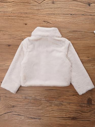 Little Girls Kids Open Front Faux Fur Jacket Bolero Shrug Coat Winter Warm Cardigan Outerwear4