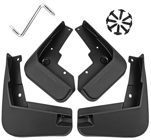 Image of Mud Flaps Mud Guards Fit for 2014-2020 HAVAL H2 (Red Logo), Front & Rear Mud Splash Guards Accessories - 4 Pc, Black