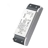 【STABILE LEISTUNG】 24W LED Transformator 100% Alterungstest zur Gewährleistung einer reibungslosen und flimmerfreien Ausgabe sowie einer guten Entstörungsleistung. Gleichmäßige Beleuchtung. Eingebauter Schutz gegen Überhitzung, Überlastung und Kurzschlussschutz. Einfache, sichere und vollständig isolierte elektrische Verbindungen mit Schraubklemmen sorgen für eine stabile und lange Lebensdauer der LED.