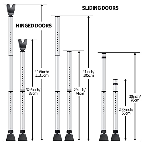 Gulrear Apartments Window/Door Security Bar 2 In 1 Heavy Duty Travel Door Security Bar Adjustable From 28 Inch-45 Inch 400Ibs Kick Proof With An Angled Anti-Skid Rubber Bottom Fit Most Types Of Floors thumb #2