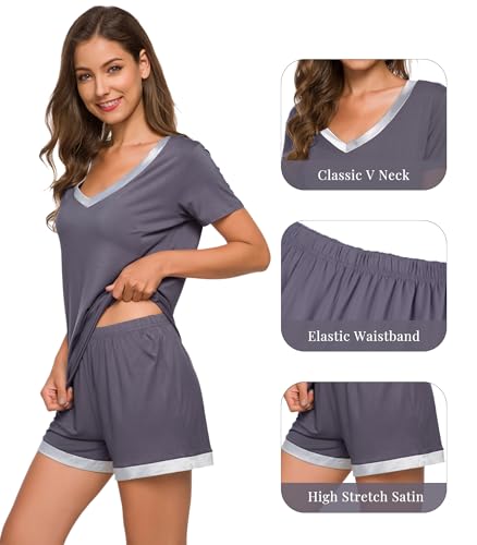 WiWi Bamboo Viscose Short-Sleeve Pajama Set — view 3