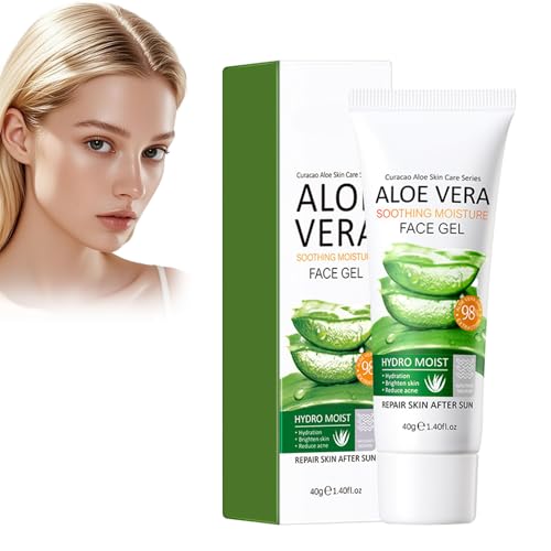 Eazerom 21 40g de Gel de Aloe Vera,para Rostro,Cuerpo,Cabello,Quemaduras Solares,Post-Solar,Cicatrices,Calmante & Hidratante,Hidratante Puro de Aloe Vera
