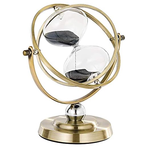 SuLiao Large Brass Hourglass Timer 60 Minutes, Antique Rotating Black Sand Clock, Vintage Reloj De Arena, Metal Sand Watch 60 Min, Unity 1 Hour Glass Sandglass for Gifts, Home, Desk, Office Decor