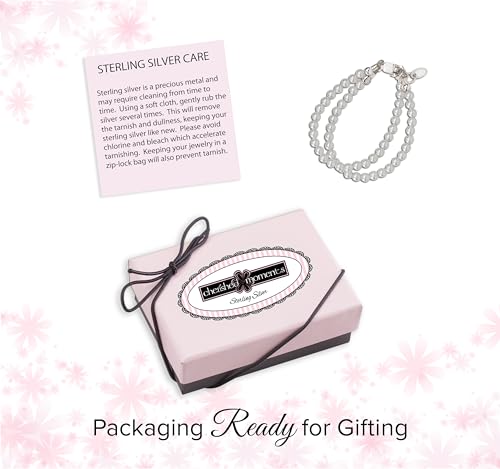 Precious Pieces Children's Sterling Silver Double-Strand Simulated Pearl Bracelet for Babies, Toddler and Girls4