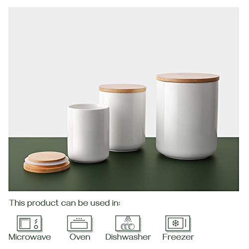 Dowan Kitchen Canisters, Coffee Storage Jar, 27 Oz Ceramic Food Storage Jar With Airtight Wood Lids, Coffee Container For Coffee Bean, Tea, Sugar, Nuts, Candy, Spices, Snacks, Father's Day Gifts #TOP2