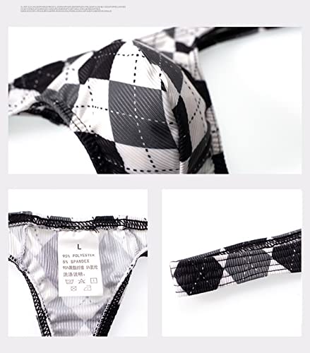 Men Sexy Thongs G-string Plaid U Pouch Briefs Underwear Gay Underpants Bikini Jockstrap Lingeries2
