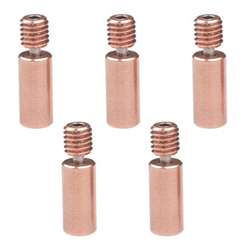 Camisin 5PCS Bi-Metal Heatbreak 1.75MM Filament for V6 Multi-Nozzle Hotend Heater Block 3D Printer Parts(Smooth)