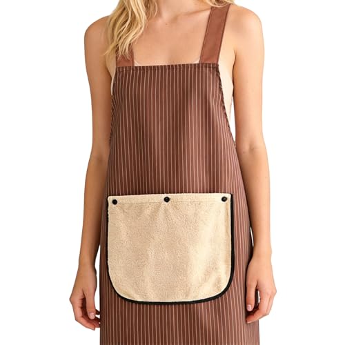 Kitchen Apron Detachable Towel Machine Washable Dress