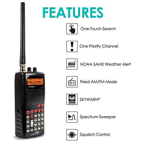 Whistler WS1010 Analog Handheld Scanner – 400 Channels, Skywarn, Same Weather Alerts, Spectrum Sweeper, PC Programmable, Service Banks for Police, Fire, Marine, Air & Ham – Black - Thumbnail 2