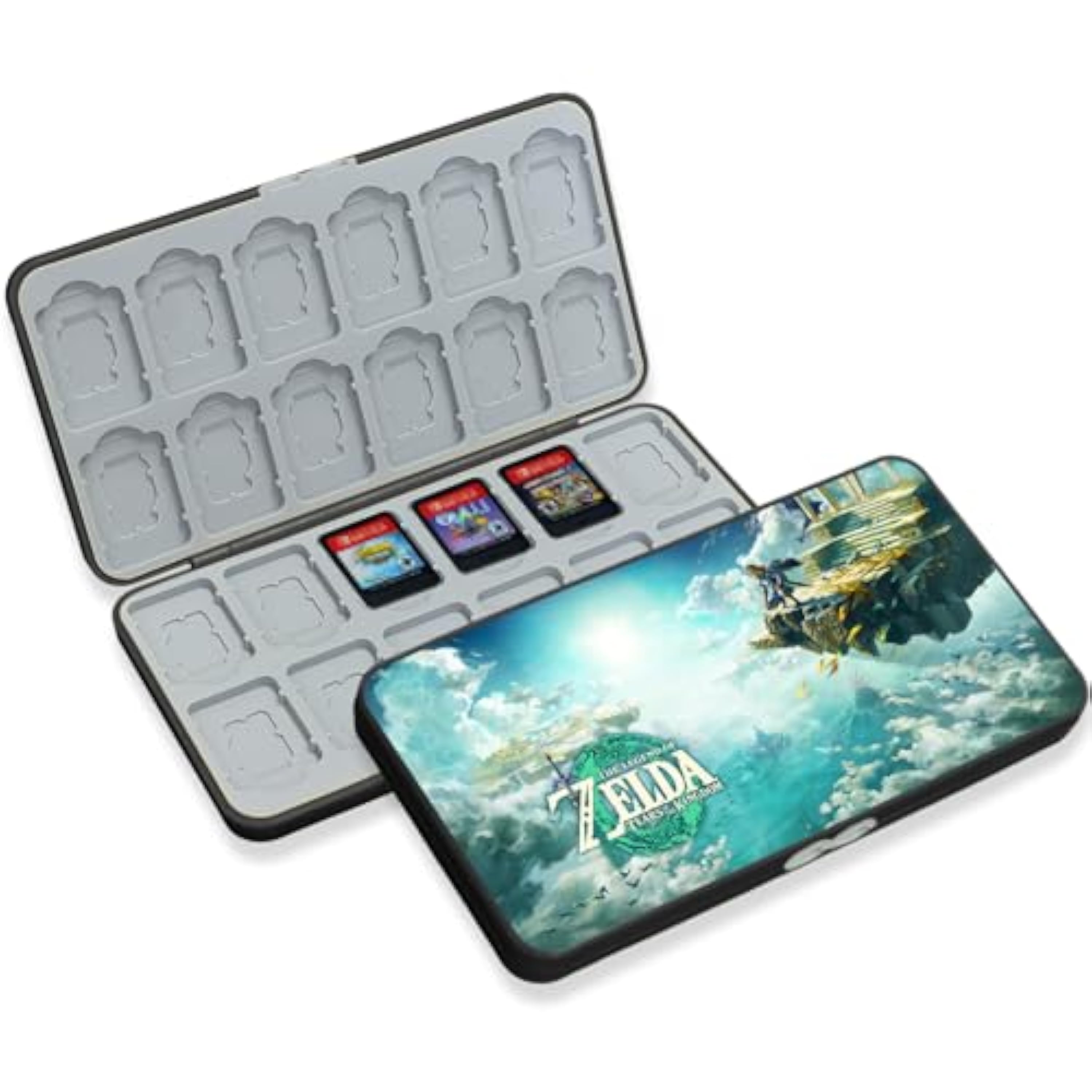 Switch Card Holder, Funda Juegos para Switch, Caja Tarjetas de Juego, con 24 Ranuras para Almacenamiento de Tarjetas de Juego y 24 Ranuras para Tarjetas SD, Silicona Blanda de Carcasa Dura (DC2410)