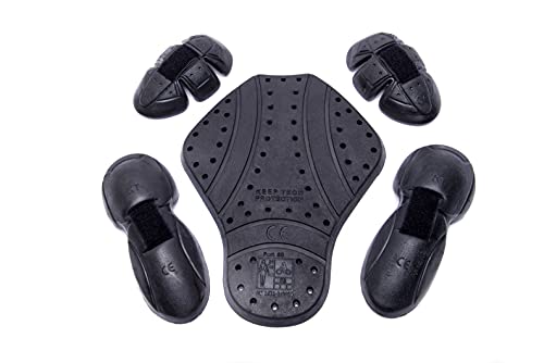 Warrior Gears 5 piezas CE desmontable motocicleta armadura para hombre motocicleta chaqueta universal tamaño superior armadura para chaqueta de moto para (2 codera, 2 hombrera y almohadilla trasera)