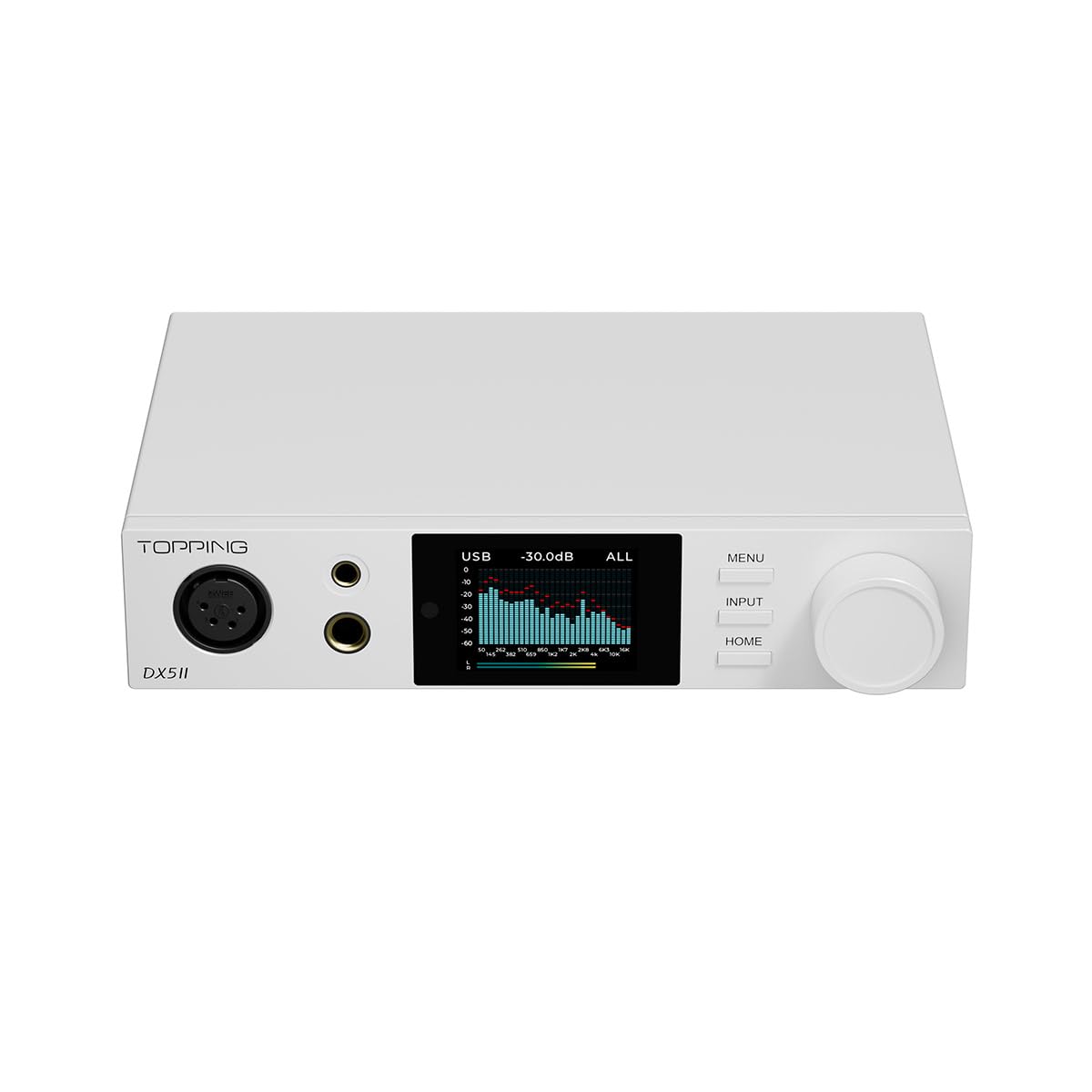 TOPPING DX5 II Decoder Dual ES9039Q2M Desktop-DAC und Kopfhörerverstärker (Silber)