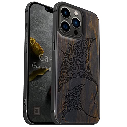 Coque iPhone 13 Pro originale en bois sombre, le cadeau idéal gravé