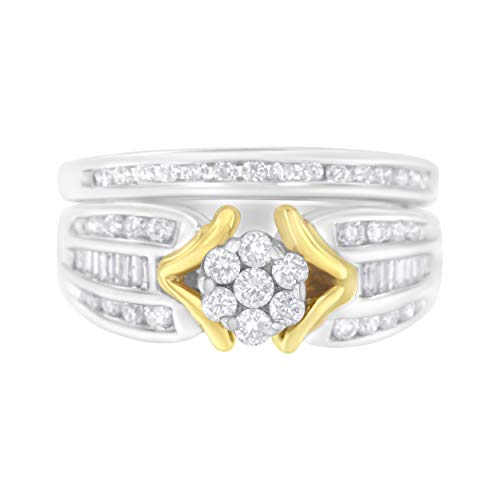 14K Yellow and White Gold 1ct TDW Engagement Ring Set (H-I,SI2-I1)