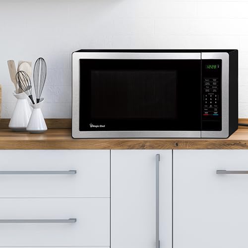 Image of 0.9 cu. ft. 900-Watt Countertop Microwave with Digital Touch | 6 Preprogrammed Cook Modes, Child Safety Lock, Glass Turntable, Auto Defrost by Weight or Time, Add 30 Seconds