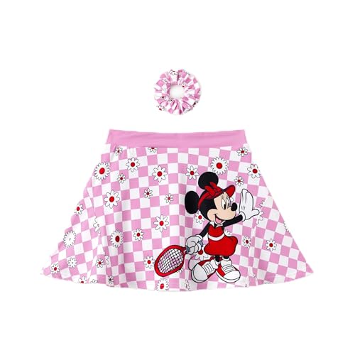 Image of Disney Stitch丨Frozen丨Princess丨Minnie Mouse Girls Skirts Inner Pocket Shorts + Scrunchie Athletic Golf Tennis Skorts 2-9Y