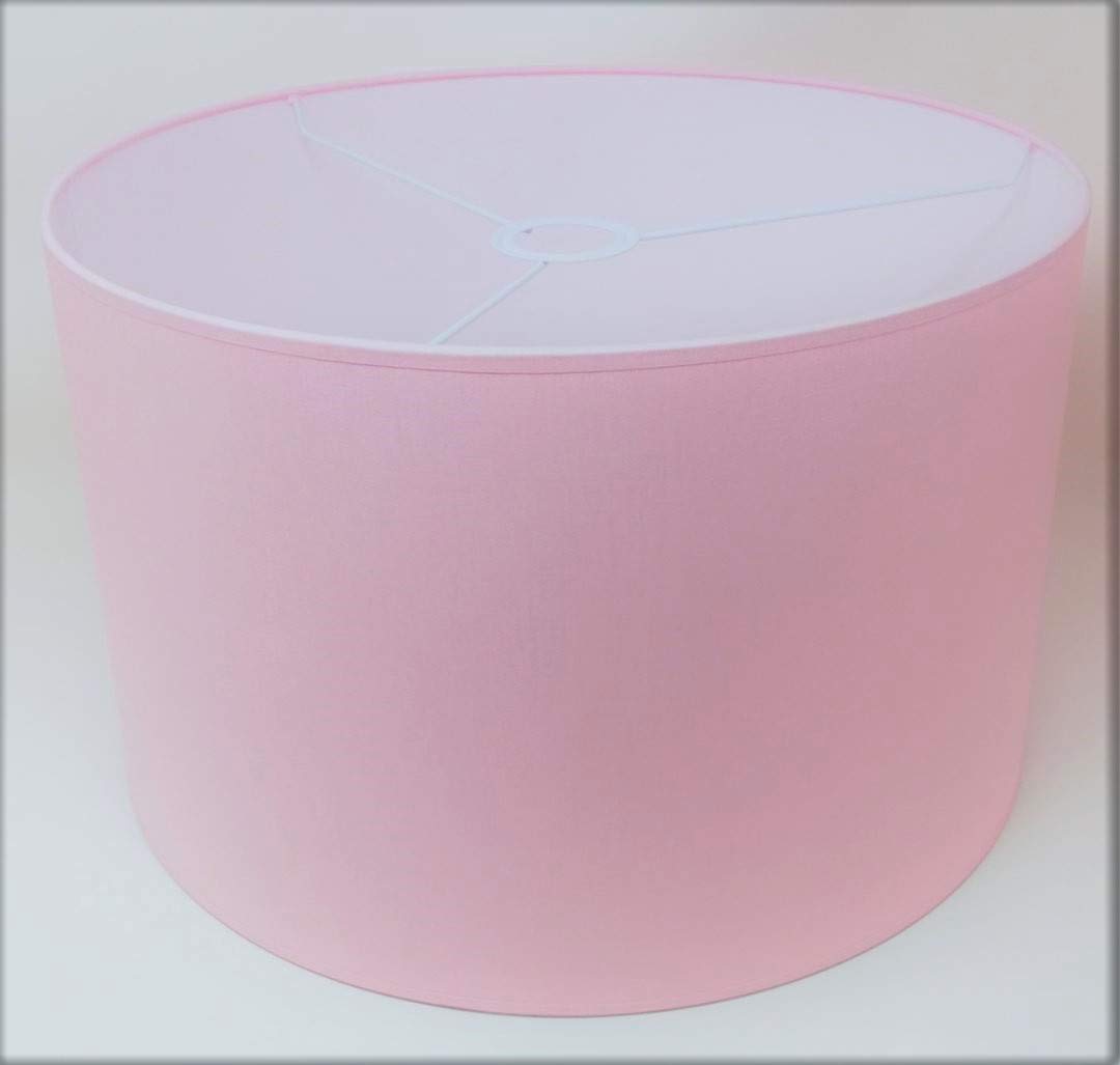 Paralume Cilindro Con Tessuto Cotone, Fatto A Mano, Per Lampada Da Tavolo, Sospensione, Piantana (50 Cm Diametro, 25 Cm Altezza, Avorio - 13