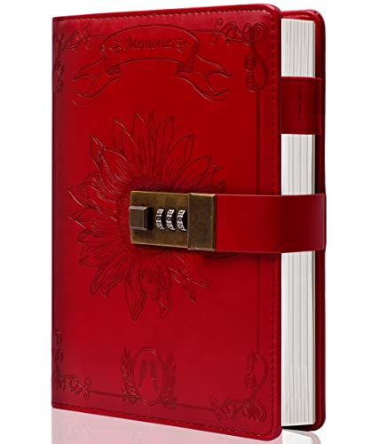 Yoment Diary with Lock for Women Girls,Leather Journal with Lock Gift Ideas