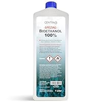 Centra24 Bioethanol 100% 1L, für Tischkamin, Ethanolkamine, vollständig vergällt, auch als Lösungsmittel für Haushalt, aus nachwachsenden Rohstoffen
