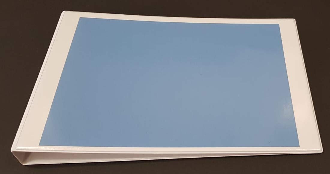 10x Ringbuch A4 Weiß Querformat Ordner mit Sichttasche | 10er Set A4 Ordner in Weiß Querformat mit Drahtniederhalter & transparenter Einschubtasche auf der Vorderseite.