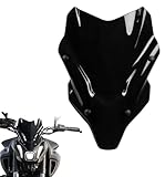 Motorcycle Windshield Deflector with Bracket Double Bubble Windscreen Fit for MT-07 MT07 2021 2022 2023 Wind Shield Screen Visor Flyscreen, Black