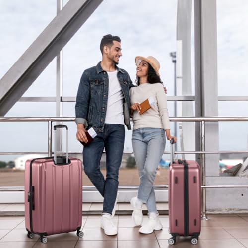 3-Piece Suitcase, 20, 24, 28 Inches, Vertical Stripes, Suitcase, Travel Bag, Universal Wheels, TSA Combination Lock, Burgundy2