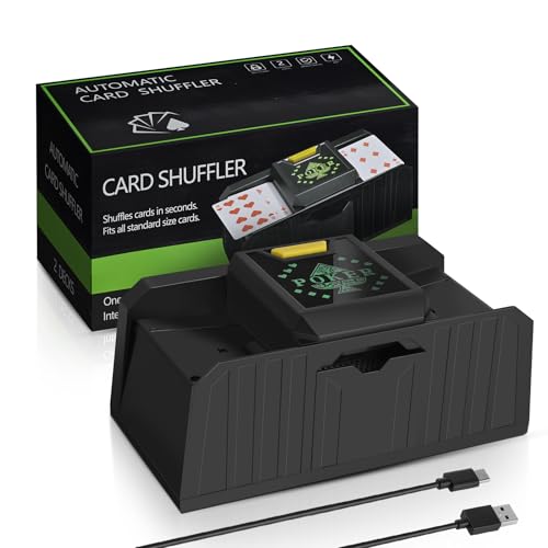 Cardspin Card Shuffler 1/2 Deck, Intelligent Sensor One-Touch Start Uno Automatic Shuffler Card Machine For Phase 10 cover