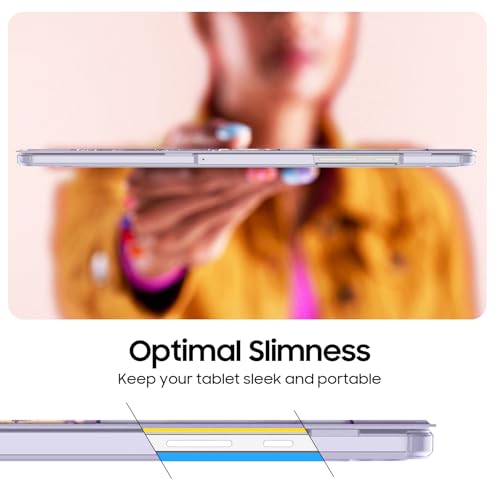 Fintie Hybrid Slim Case for Samsung Galaxy Tab A11+ Plus 11 Inch 2025/ A9+ Plus 2023, Shockproof Cover with Clear Transparent Back Shell, Auto Wake/Sleep, Lilac Marble by FINTIE - Used condition - Image 6