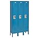 Global Industrial Single Tier Locker, 12x15x60 3 Door, Unassembled, Blue