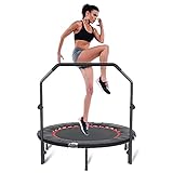 【Sicher und stabil】YMINA faltbares Trampolin wurde auf Sicherheit getestet und hat die CE-Kennzeichnung erhalten. Der Rahmen ist aus hochwertigem Stahl für maximale Stabilität gefertigt. Rutschfeste Gummipads an der Unterseite der 6 Beine sorgen für besseren Halt, schützen den Boden und reduzieren den Lärm.