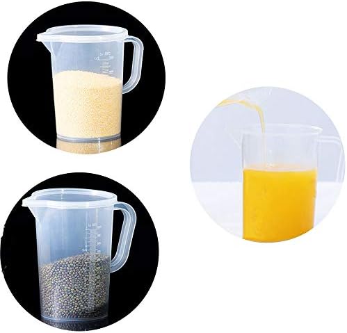 TSKDKIT 2 Pcs 1L Measuring Jug 1000ml Large Beaker Plastic Measuring Cups 1L Graduated Jugs Measuring Jars for Cooking Cold Water Ice Tea Juice Beer Milk