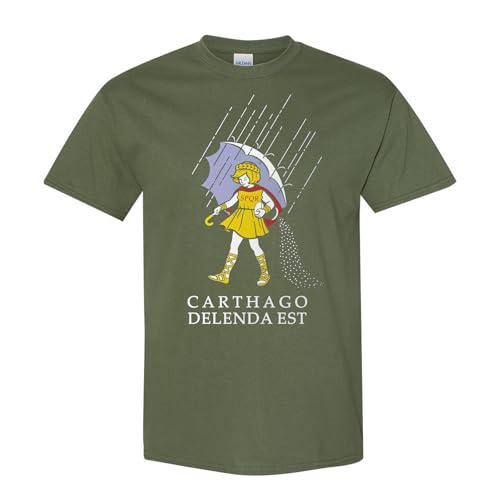 Decal Serpent Carthago Delenda Est T-Shirt, Latin History Graphic, Ancient Rome Shirt Green